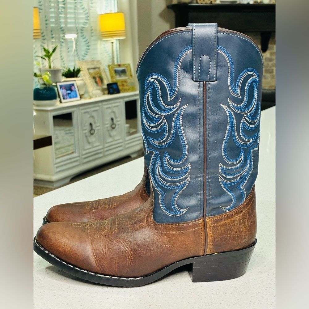Cody James Brown & Blue Western Cowboy Boots Men’s Size 6D Leather Like New - Picture 5 of 9